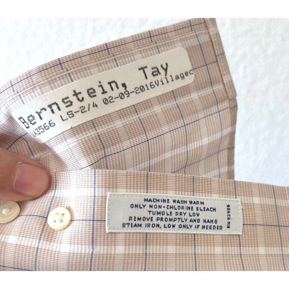 Brooks Brothers 346 Mens‎ Slim Fit Non Iron All Cotton Plaid Dress Shirt 17-6/7